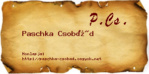 Paschka Csobád névjegykártya